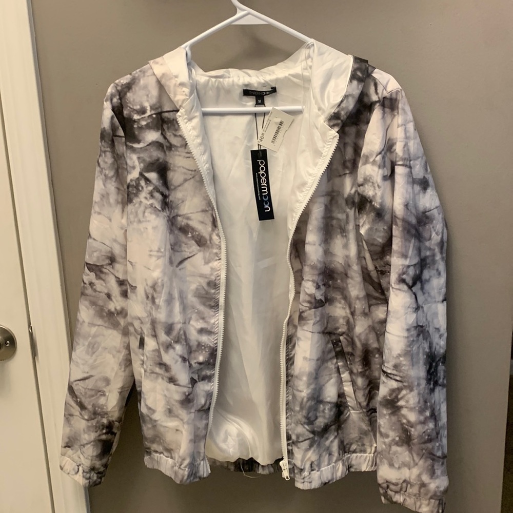 Grey & White Rain Jacket / wind breaker